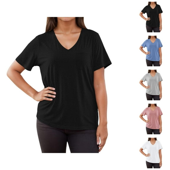 Post Shoulder Surgery Shirts for Women Rotator Chest Recovery Shirt Short Sleeve V-Neck Dialysis Chemo Clothing