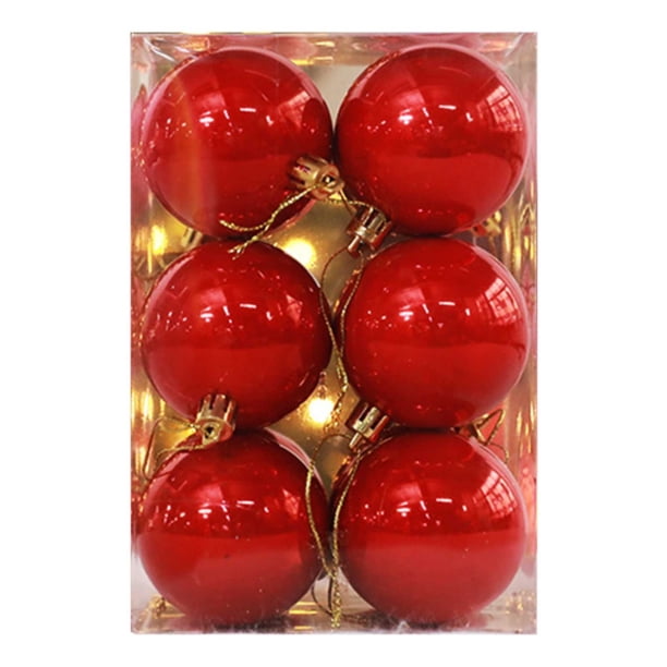caja de 12 bolas navideñas para árbol de Navidad, decoración para escaparates, centros comerciales, colgantes de 8 cm