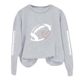 thumbnail image 4 of Bovemsi Pullover Sweatshirts for Women Sweatshirt Graphic Tees Loose Long Sleeve Shirts Crewneck Tops Rugby Season Sweatshirt, 4 of 4