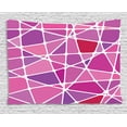 thumbnail image 1 of Abstract Tapestry, Skewed Uneven Color Blocks Forming a Fractal Mosaic in Stained Glass Style, Wall Hanging for Bedroom Living Room Dorm Decor, 80W X 60L Inches, Pink Purple Red, by Ambesonne, 1 of 2