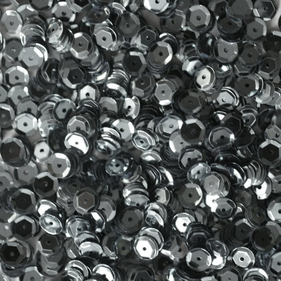 Hematite Gray Gunmetal Cup Sequins 6mm Shiny Metallic Made in USA
