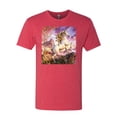 thumbnail image 2 of Unicorn Fanstasy Rainbow Castle Male Premium Tri Blend T-Shirt, Vintage Red, Large, 2 of 3