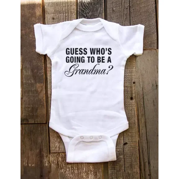 Guess Who'S Going To Be Grandma Grandpa Again Grandparents Baby Onesie Pregnancy Cute Baby Onesie, BABY BODYSUIT LAT 4424
