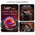 thumbnail image 2 of HAMMER Fit Pro 1.43" Super AMOLED Display Smart Watch Round Dial with Bluetooth Calling, Metallic Build, Always on Display, Multi Sports Modes (Black), 2 of 5