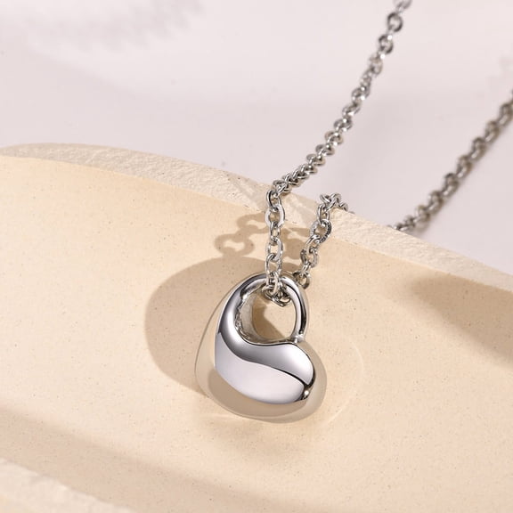 2 pc Non-Tarnish Openable 316L Surgical Stainless Steel Memorial Urn Ashes Pendants Heart Stainless Steel color 15.2x13mm
