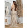 thumbnail image 2 of Women's Adora Design 3230 Long Glitter Satin Fitted Bodycon Formal Prom 2026 Gown Sage Green Size L, 2 of 3