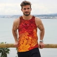 thumbnail image 6 of KLL Autumn Leaf Print Men's Muscle Gym Workout Stringer Tank Tops Bodybuilding Fitness T-Shirts Tank Tops Men-Medium, 6 of 7