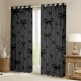 thumbnail image 2 of Manfei Ribbon Bowknot Bowtie Curtains and Drapes,Gitl Ribbon Bow Black Out Curtains,Black Love Print Curtains Pack of 2 (52x63 Each) For Kids,Ultra Soft Home Decor, 2 of 6