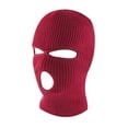 thumbnail image 4 of Gorro de punto de tres agujeros con aguja de lingote de invierno, gorro de lana de color caramelo, gorro para cavar agujeros al aire libre, gorro con máscara a prueba de viento para ciclismo, 4 of 6