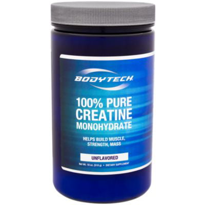 BodyTech 100 Pure Creatine Monohydrate Unflavored 5 GM/serving  Supports Muscle Strength  Mass (18 Ounce