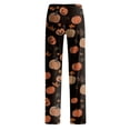 thumbnail image 5 of Halloween Pajama Pants for Women, Cute Funny Pumpkin Print Pajamas, Casual Elastic Waist Palazzo Pants Fall Pajamas, 5 of 5