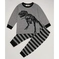 thumbnail image 6 of StylesILove Baby Toddler Boys Grey Dinosaur T-Shirt and Stripe Pants 2pcs Long Sleeve Cotton Outfit (80/6-12 Months), 6 of 7
