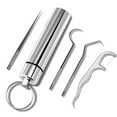 thumbnail image 3 of Portable Stainless Steel Toothpick Suit Reusable Outdoor Home Travel Tooth-pick Anti-corrosion Tooth Cleaning Tool 5pcs Long, 3 of 6