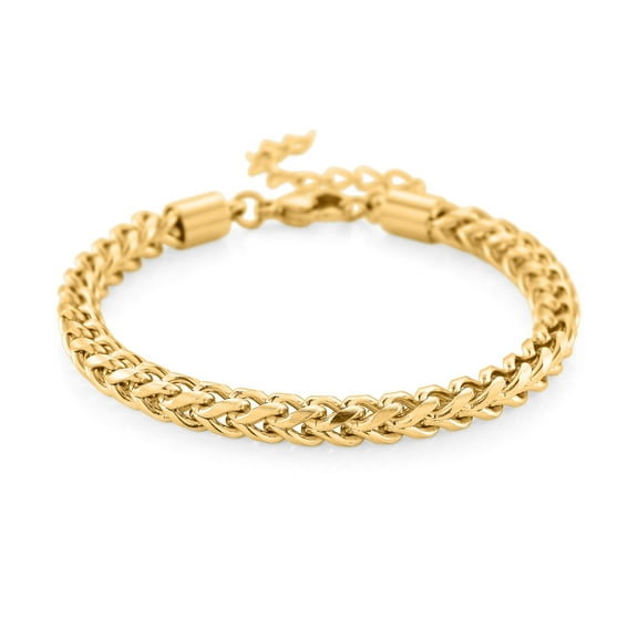 Criss Cross Chain Bracelet in ION Plated Yellow Gold Stainless Steel 79In Christmas Gifts