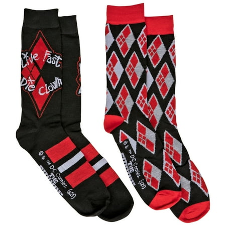 

The Suicide Squad Harley Quinn Lie Fast Die Clown 2-Pair Pack of Casual Crew Socks