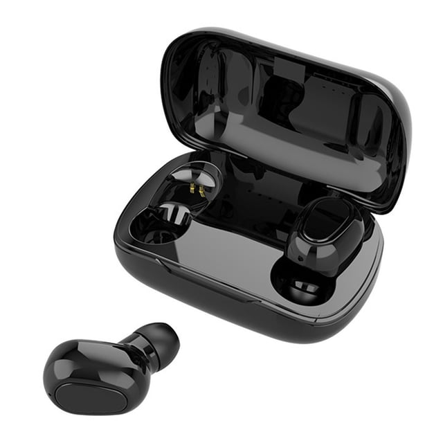 Auriculares Bluetooth 5.0 Auriculares biauriculares inalámbricos con reducción de ruido en la oreja Auriculares con estuche de carga, Negro Kearding EL2700-01B