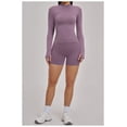 thumbnail image 2 of Top-kevin 2 Piece Seamless Ribbed Workout Sets With Zip Up Jacket High Waisted Gym Yoga Leggings, 2 of 6