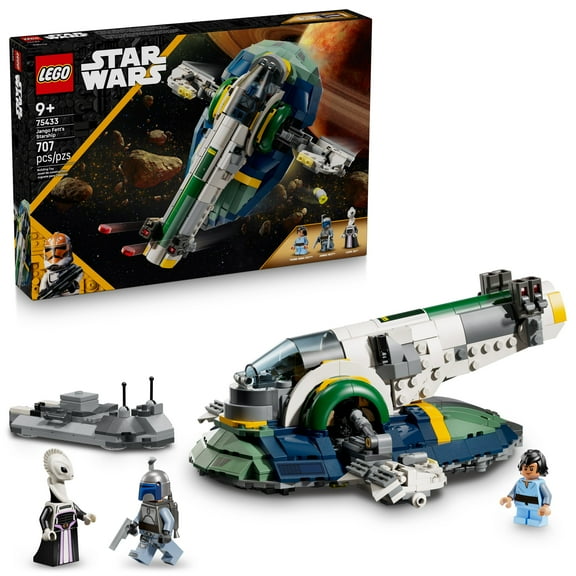 LEGO Star Wars: Attack of the Clones Jango Fett's Starship Building Toy - Pretend Play Set for Boys & Girls, Ages 9  - Collectible Model Kit & Kids Room Decor - Gift for Birthdays - 75433