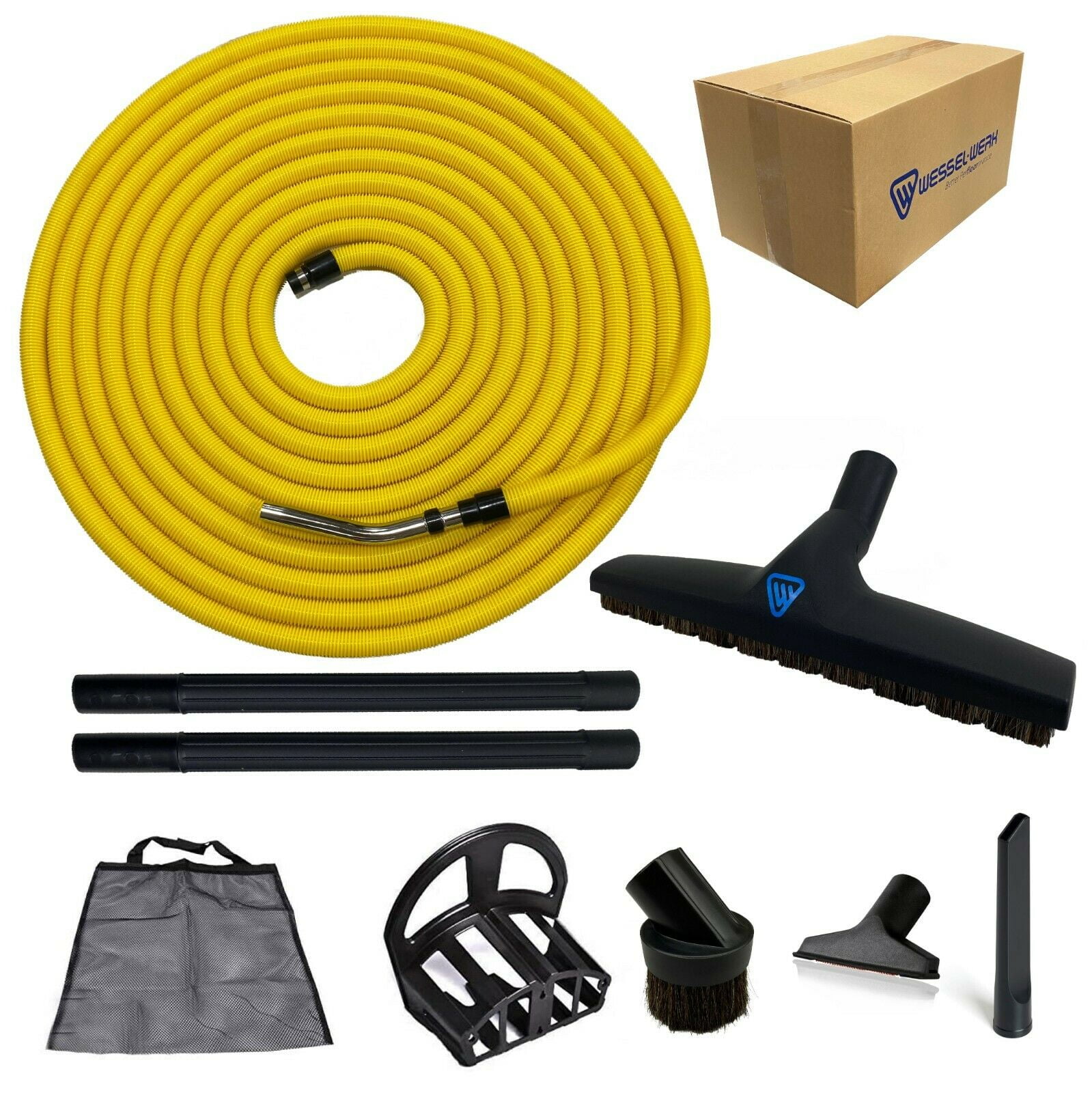 nEW Deluxe Central Vacuum 35 ft Lightweight Hose Attachment VAC Set-Easy to uSE!