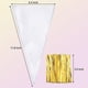 thumbnail image 2 of 100 bolsas de cono transparentes medianas, bolsas para violonchelo, bolsas transparentes dulces con 100 piezas de lazos giratorios, 11,8 por 6,3 pulgadas (lazos dorados), 2 of 5