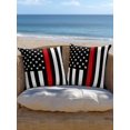 thumbnail image 5 of Outdoor Pillows Waterproof, Red American Flag Bedding Throw Pillows with Insert for Couch Sofa Bed, Black White Striped US Flag Stars 18x18 Inch Pillowcases Decorative Camping Patio Pillow Set of 1, 5 of 8