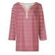 thumbnail image 4 of Fiudx Camisas de Mujer Blusa de Manga 3/4 Corta Estampada a La Moda para Mujer, Blusa Informal con Cuello Redondo, 4 of 5