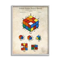 Stupell Industries Patent Office Logic Toy Diagram Graphic Art Gray Framed Art Print Wall Art, Design by Karl Hronek