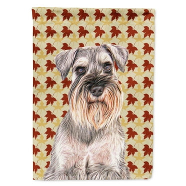 Fall Leaves Schnauzer Garden Flag
