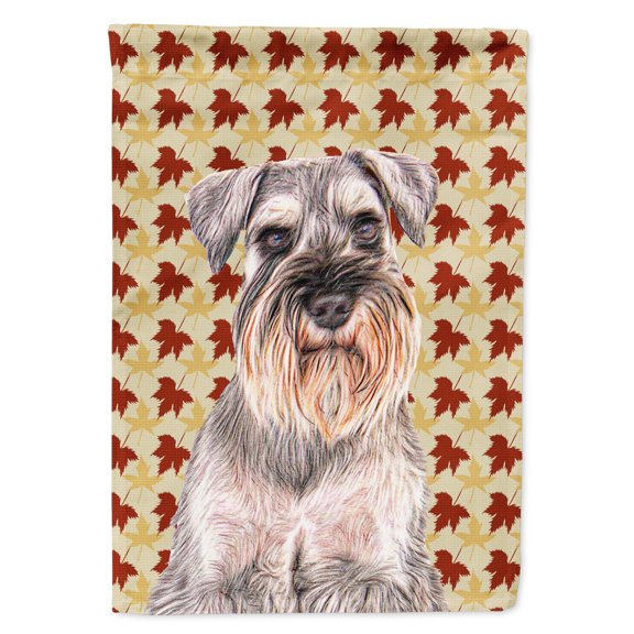 Fall Leaves Schnauzer Garden Flag