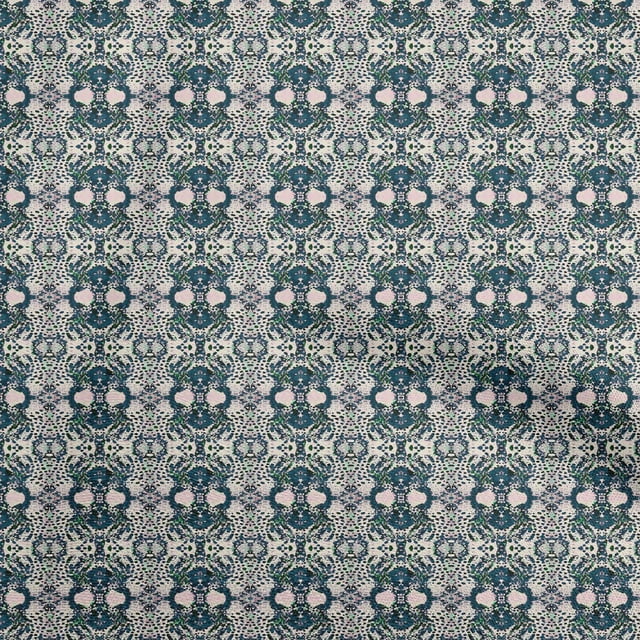 oneOone Coton Cambric Bleu Tissu Animal Matière de Robe Tissu Imprimé Tissu au Mètre 56 Pouces de Large