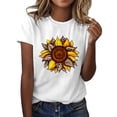 thumbnail image 1 of Gibobby Playera de Verano para Mujer Camiseta verano girasol para mujer, blusa holgada talla grande, camisetas casuales gráficas manga corta para chica(Blanco,XL), 1 of 5