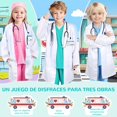 thumbnail image 3 of Disfraz De Doctor Personaje Infantil,Disfraz De Doctor Lab Cosplay Con Accesorio,Adecuado Para Cumpleaños,Fiestas,Navidad,Disfraces De Halloween,Regalos Para Niños Y Niñas. (Verde-120CM), 3 of 3