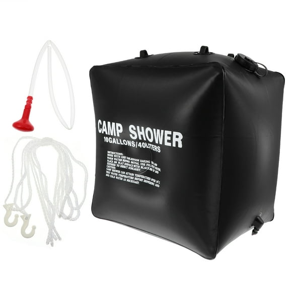 LULULION 1 Set Solar Shower Bag Camping Portable Solar Shower Bag Black PVC