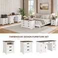 thumbnail image 4 of Nightstand with Charging Station, 18'' Farmhouse Bedroom Side Table, Modern End Table, White, 4 of 8