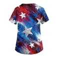 thumbnail image 4 of 250 Anniversary Usa Scrub Shirt Women Usa Flag Print Independence Day Patriotic Star V Neck T Shirts Short Sleeve Relaxed Fit Workwear Nursing Uniforms with Pockets, #01 Navy, M, 4 of 4