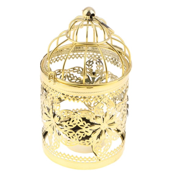 Retro Elegante Metal Tealight Candle Holder Linternas Colgantes Eletroplated Proceso candeliere Para La Decoración para hogar, 3.15 X 5.51 Pulgadas Colco Portavelas de metal con forma de jaula para pájaros