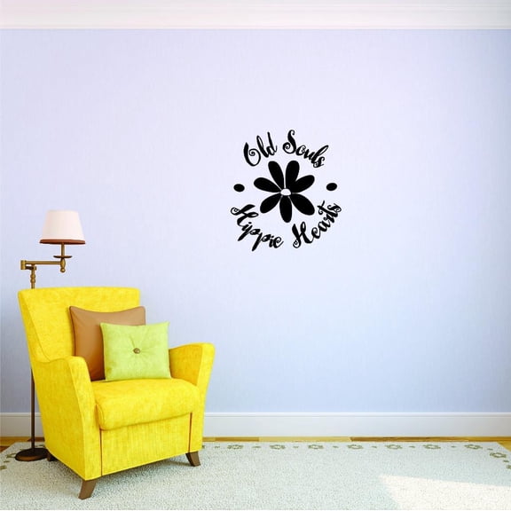 Custom Decals Old Souls Hippie Hearts Wall Art Size: 18 X 18 Inches Color: Black