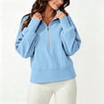 thumbnail image 4 of AloohaidyvioNo Boundaries Womens Half Zip Sweatshirt Soft Fleece Lined Long Sleeve Pullover, Fall Loose Casual Workout Lounge Quarter Zip Tops, 4 of 9