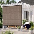 thumbnail image 3 of Sun Shade Sail Canopy – Heavy Duty Patio Cover with UV Protection, Breathable Mesh Tarp for Outdoor Deck, Garden, Balcony – Includes Ropes & Carabiners (Brown, 10x10 FT), 3 of 9
