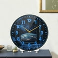 thumbnail image 4 of Yayeee Wall Clock Battery Operated 9.5" Silent Quartz Non-Ticking for Living Room Decor, Window Earth, 4 of 8