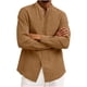 thumbnail image 5 of Ceisia Men's Relaxed Fit Linen Blend Stand Collar Shirt, Solid Color Long Sleeve Casual Button-Up Top Gifts, 5 of 6