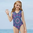 thumbnail image 5 of FOR U DESIGNS Boho Mandala Flower Girls Swimming One-Piece Swimsuit Size 13-14 Years Fashion Gymnastics Dancewear for Kids Comfy Athletic Bathing Suit, 5 of 8