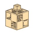 thumbnail image 1 of Artec Atekku block basic square 100P naranja pálido Artech 166093011, 1 of 1