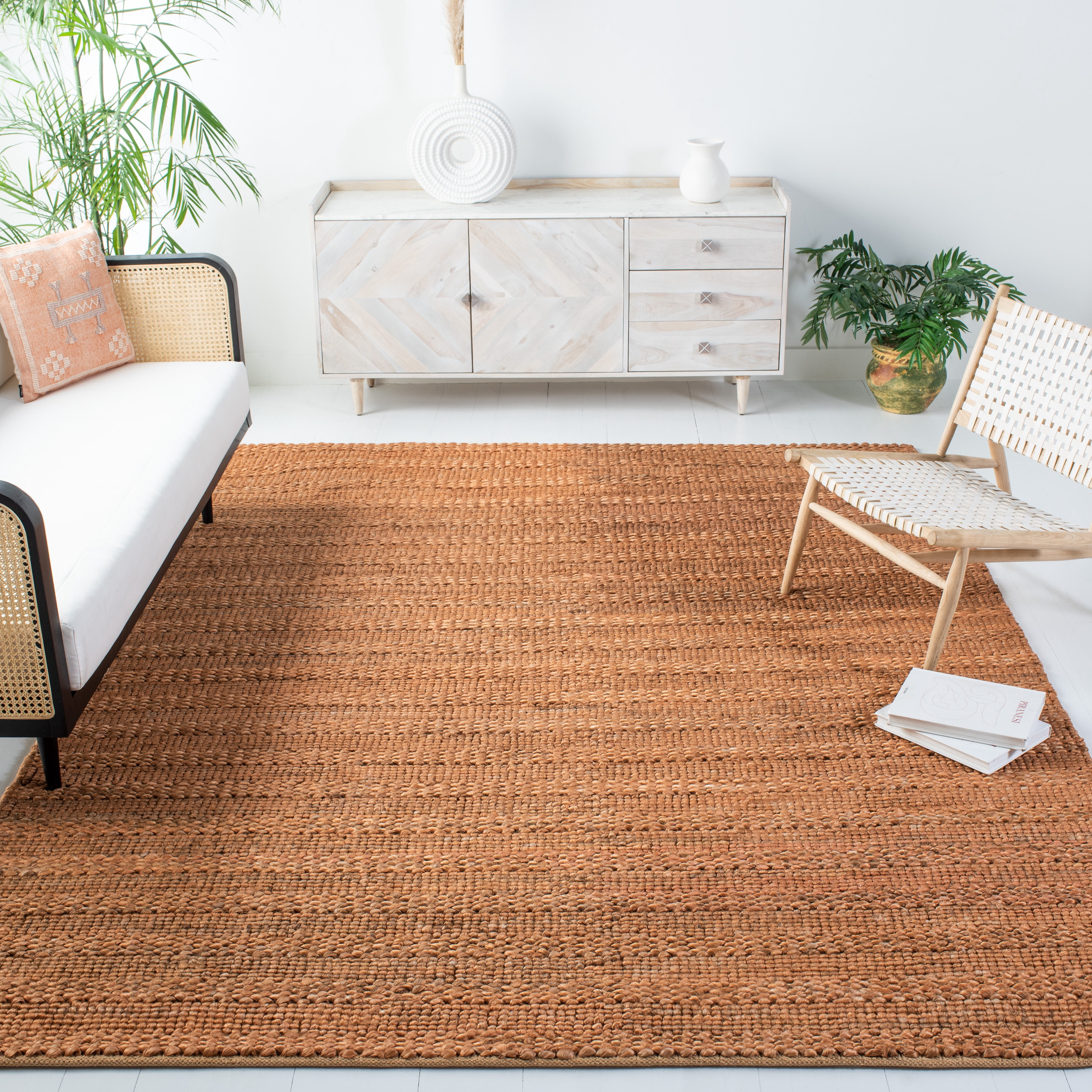 SAFAVIEH Natural Fiber Henrika Geometric Area Rug, Gold, 8' x 10'