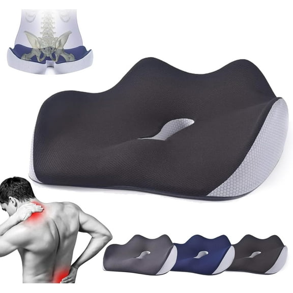Serenesitz Ortserenesitz Orthopedic Seat Cushiohopedic Seat Cushio - Orthopedic Seat Cushion, Ergonomic Memory Foam Seat Cushion for Office, Car, Airplane, Sciatica & Back Pain Relief
