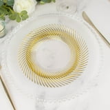 Efavormart 10 Pack | 9" Clear / Gold Swirl Rim Plastic Dinner Plates ...