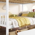 thumbnail image 6 of Leumius Full Over Full Rubber Wood Bunk Bed with 2 Drawers, Convertible into 2 Full Beds, Full Size Bunk Bed with Ladder and Safety Guardrails for Boys Girls White, 6 of 9