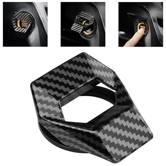QHUDLV Carbon Fiber Engine Start Stop Cover,Car Push Button Protective Trim