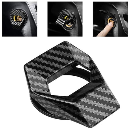 VIVIDCRAFT Black Car One-Button Start Cover Ignition Switch Protection Cover Car Interior One-Button Start Protection Anti-Scratch Decorative Cover