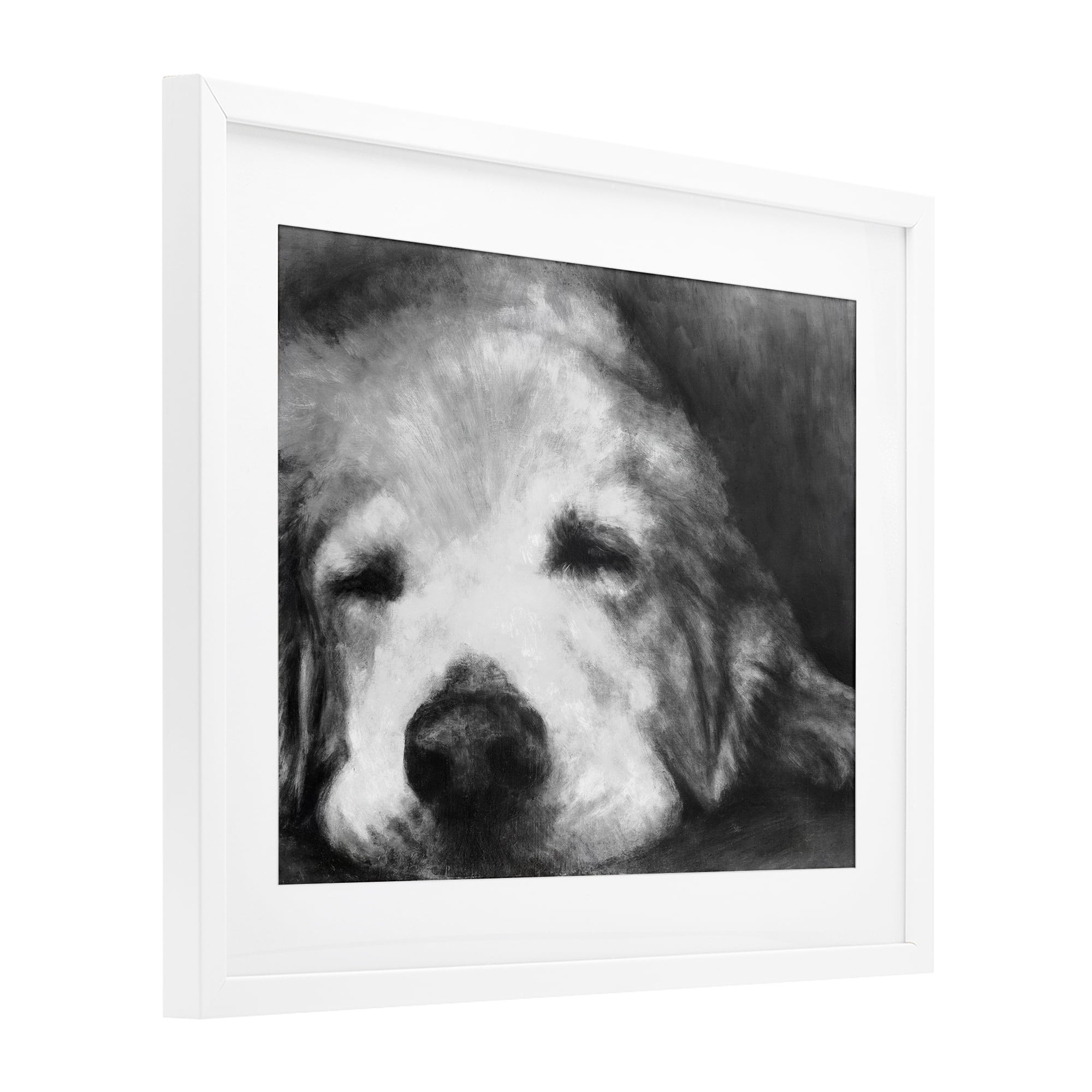 Stupell Industries Monochrome Dog Day Afternoon White Framed Print Under Glass, design by Walt Johnson